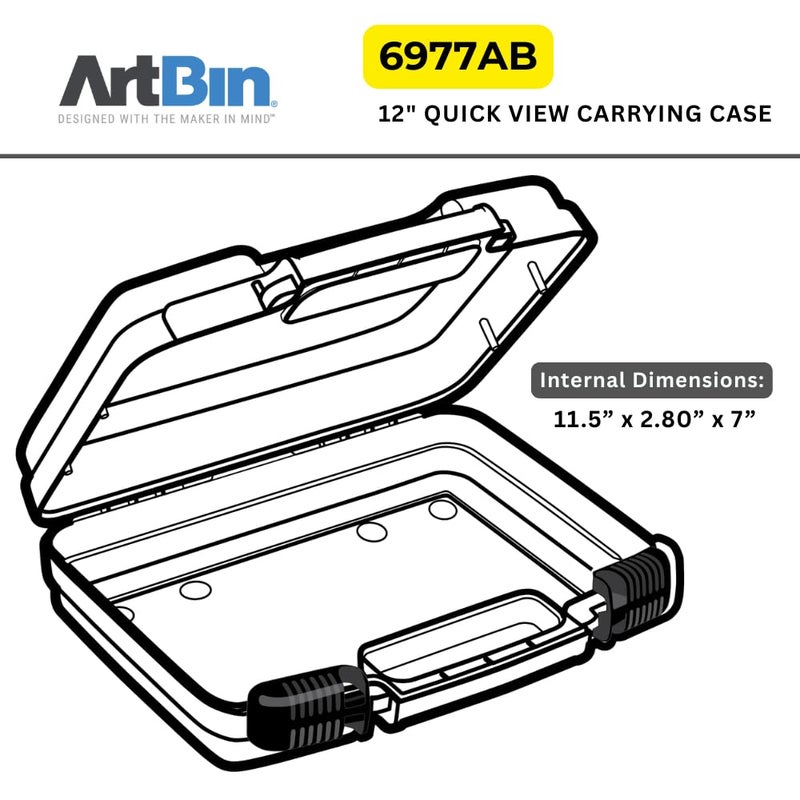 ArtBin 6977AB 12 inch Quick View Deep Base Carrying Case, Portable Art & Craft Organizer with Handle, [1] Plastic Storage Case, Translucent - Image 5